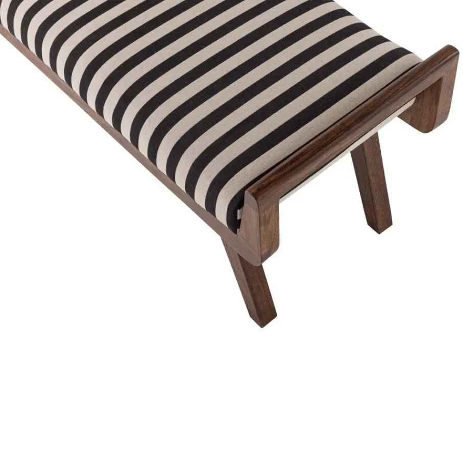 Poefs & Krukjes|Eetkamerbanken<WOOOD Bank Valo Zwart / Wit - 157x43 cm