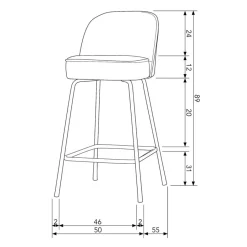 Barkrukken|Barkrukken<WOOOD Barkruk Vogue Zwart - 65 cm