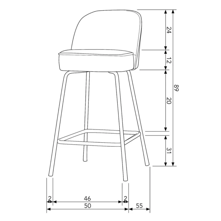Barkrukken|Barkrukken<WOOOD Barkruk Vogue Zwart - 65 cm