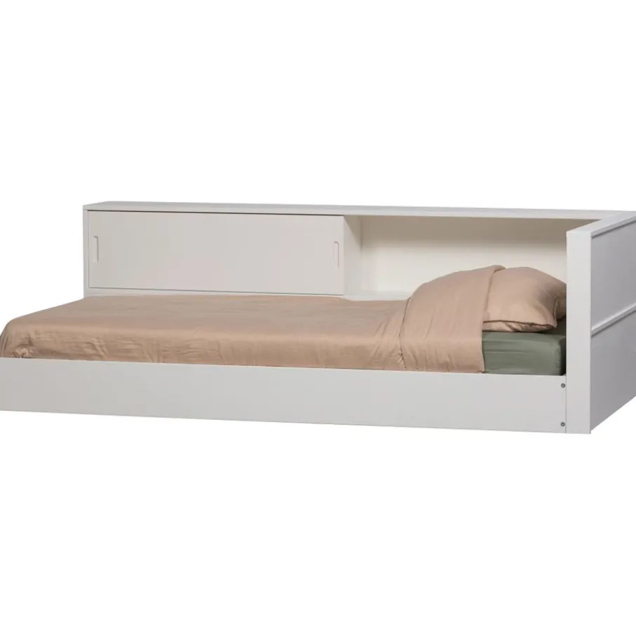 Eenpersoonsbedden<WOOOD Bed Carter Wit - 90x200 cm
