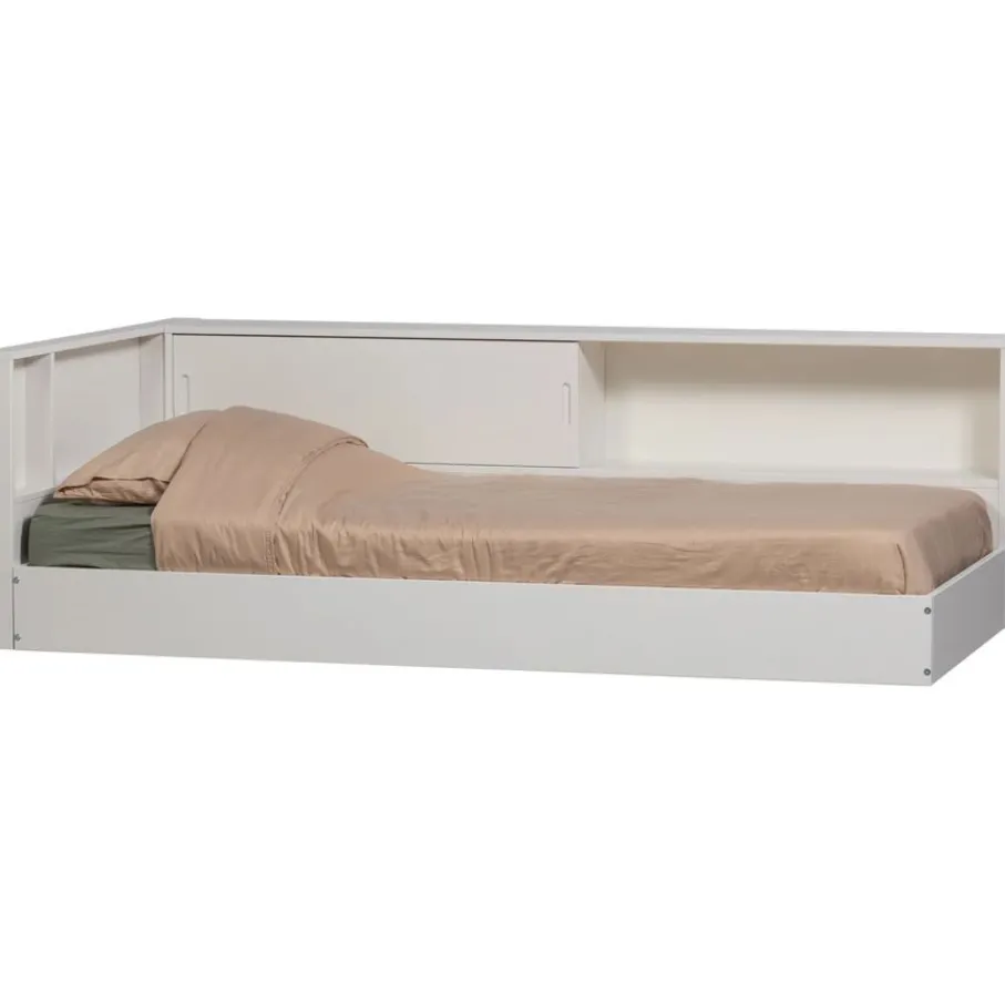 Eenpersoonsbedden<WOOOD Bed Carter Wit - 90x200 cm