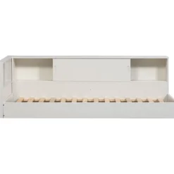 Eenpersoonsbedden<WOOOD Bed Carter Wit - 90x200 cm