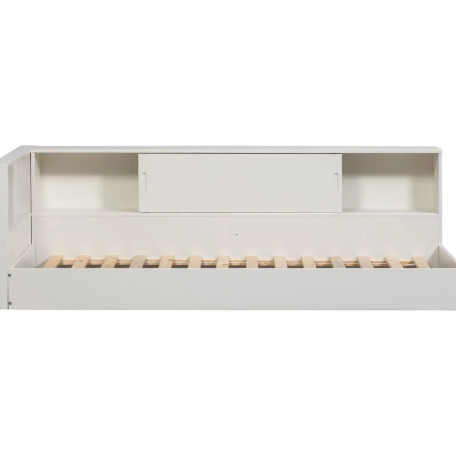 Eenpersoonsbedden<WOOOD Bed Carter Wit - 90x200 cm