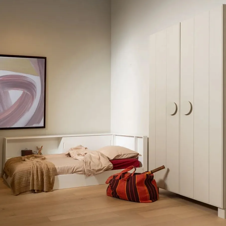 Eenpersoonsbedden<WOOOD Bed Carter Wit - 90x200 cm