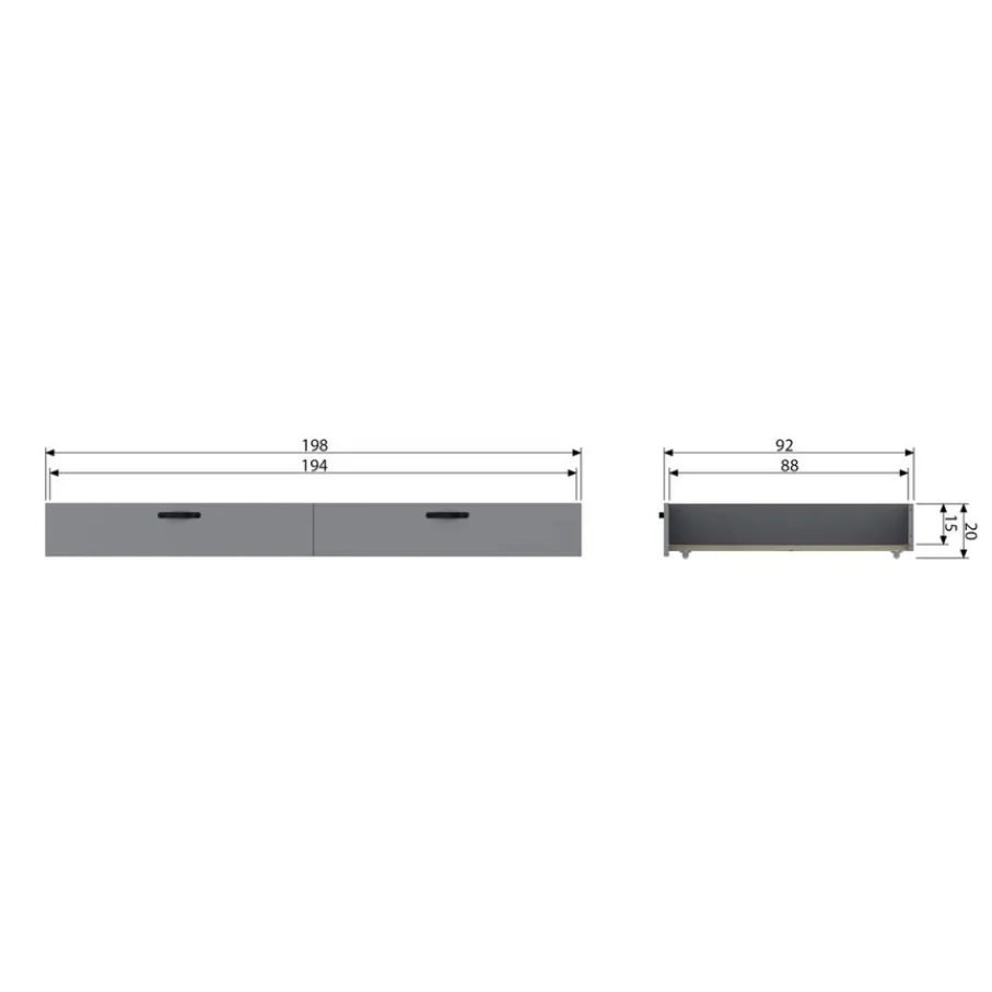 Bedaccessoires<WOOOD Bedlade Morris Leem - 190x90 cm