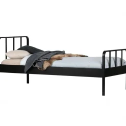 Eenpersoonsbedden<WOOOD Bed Mees Zwart - 90x200 cm