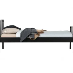 Eenpersoonsbedden<WOOOD Bed Mees Zwart - 90x200 cm