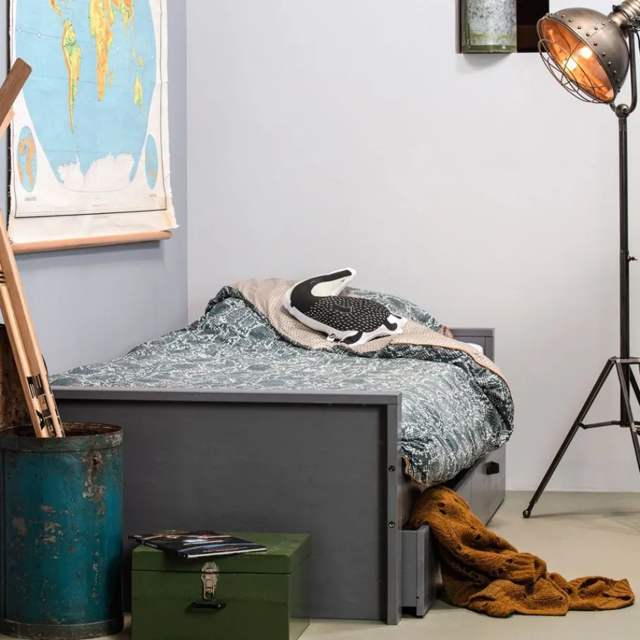 Eenpersoonsbedden<WOOOD Bed Morris Leem - 90x200 cm