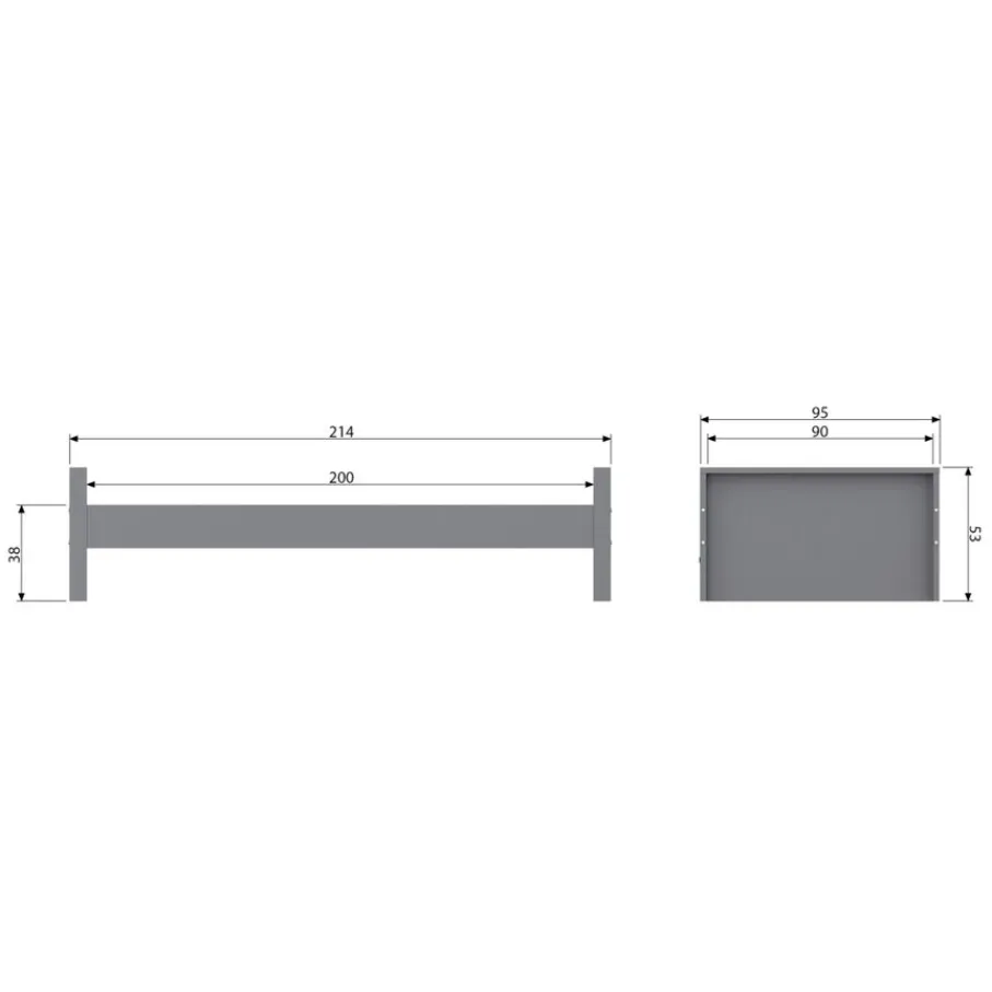 Eenpersoonsbedden<WOOOD Bed Morris Leem - 90x200 cm
