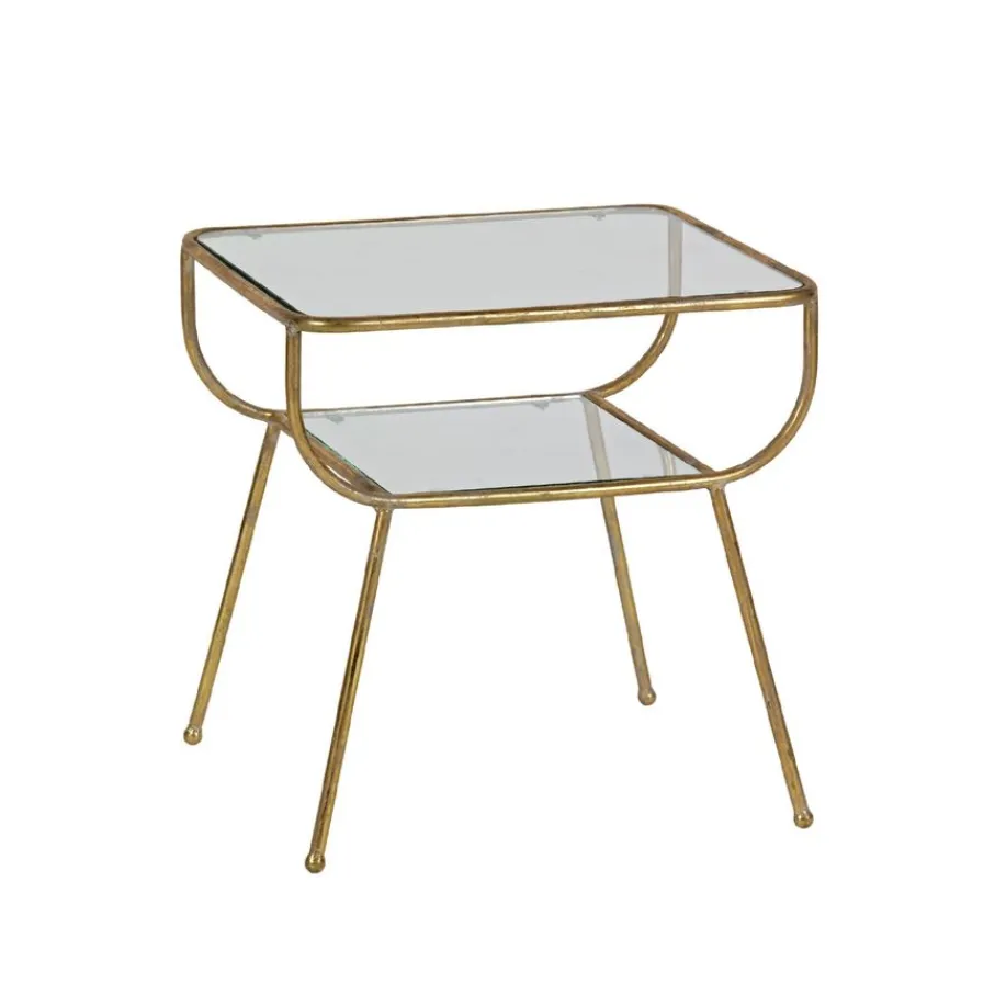 Bijzettafels|Nachtkastjes<WOOOD Bijzettafel Amazing Goud - 47x40 cm