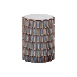 Bijzettafels<WOOOD Bijzettafel Axu Grijsblauw - Ø 35 cm