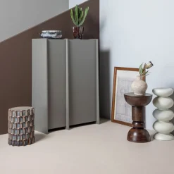 Bijzettafels<WOOOD Bijzettafel Axu Grijsblauw - Ø 35 cm