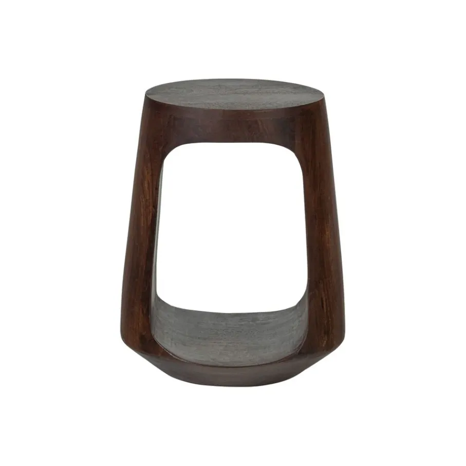 Bijzettafels<WOOOD Bijzettafel Bayo Walnoot - Ø 33 cm