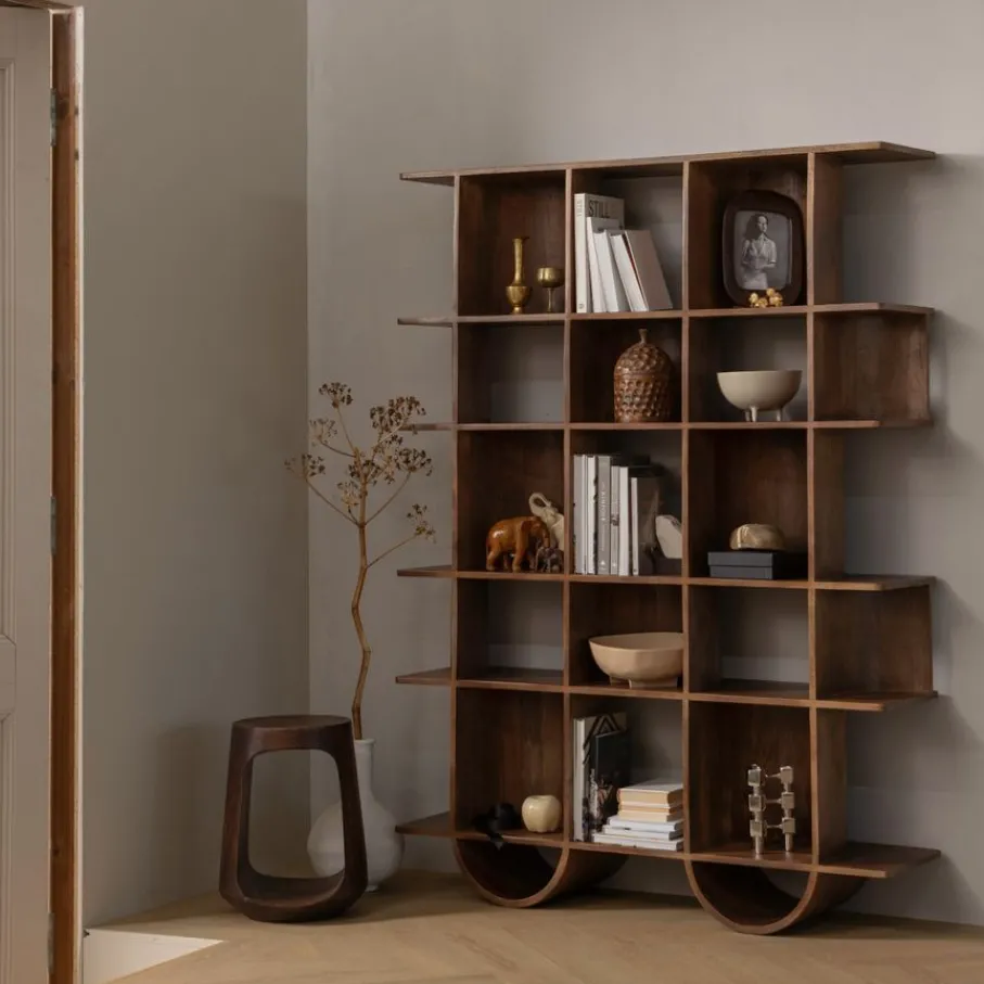 Bijzettafels<WOOOD Bijzettafel Bayo Walnoot - Ø 33 cm