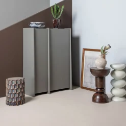 Bijzettafels<WOOOD Bijzettafel Brilo Crème - Ø 29 cm