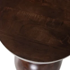 Bijzettafels<WOOOD Bijzettafel Emel Donkerbruin - Ø 46 cm