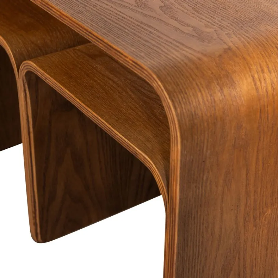 Bijzettafels<WOOOD Bijzettafel Frey Bruin - 60x32 cm