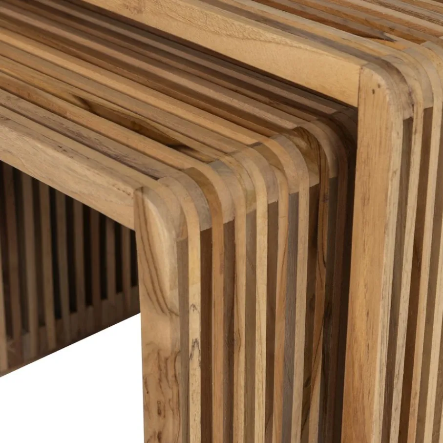 Bijzettafels<WOOOD Bijzettafel Jasmijn Bruin - set 2 stuks