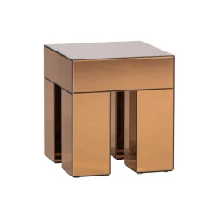 Bijzettafels<WOOOD Bijzettafel Mirrox Bruin - 45x45 cm
