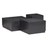 Bijzettafels<WOOOD Bijzettafel Pim Zwart - set 3 stuks