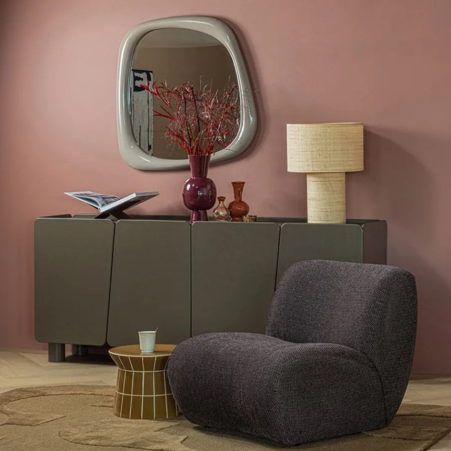 Bijzettafels<WOOOD Bijzettafel Plu Honinggeel - Ø 38 cm