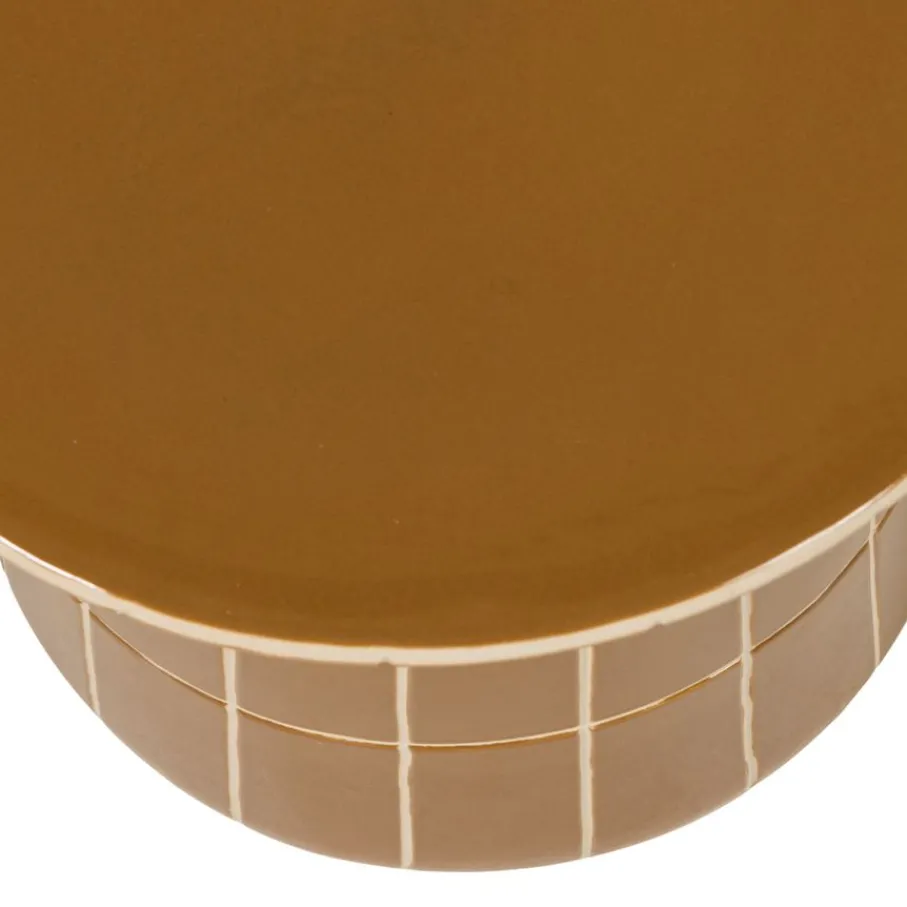 Bijzettafels<WOOOD Bijzettafel Plu Honinggeel - Ø 38 cm