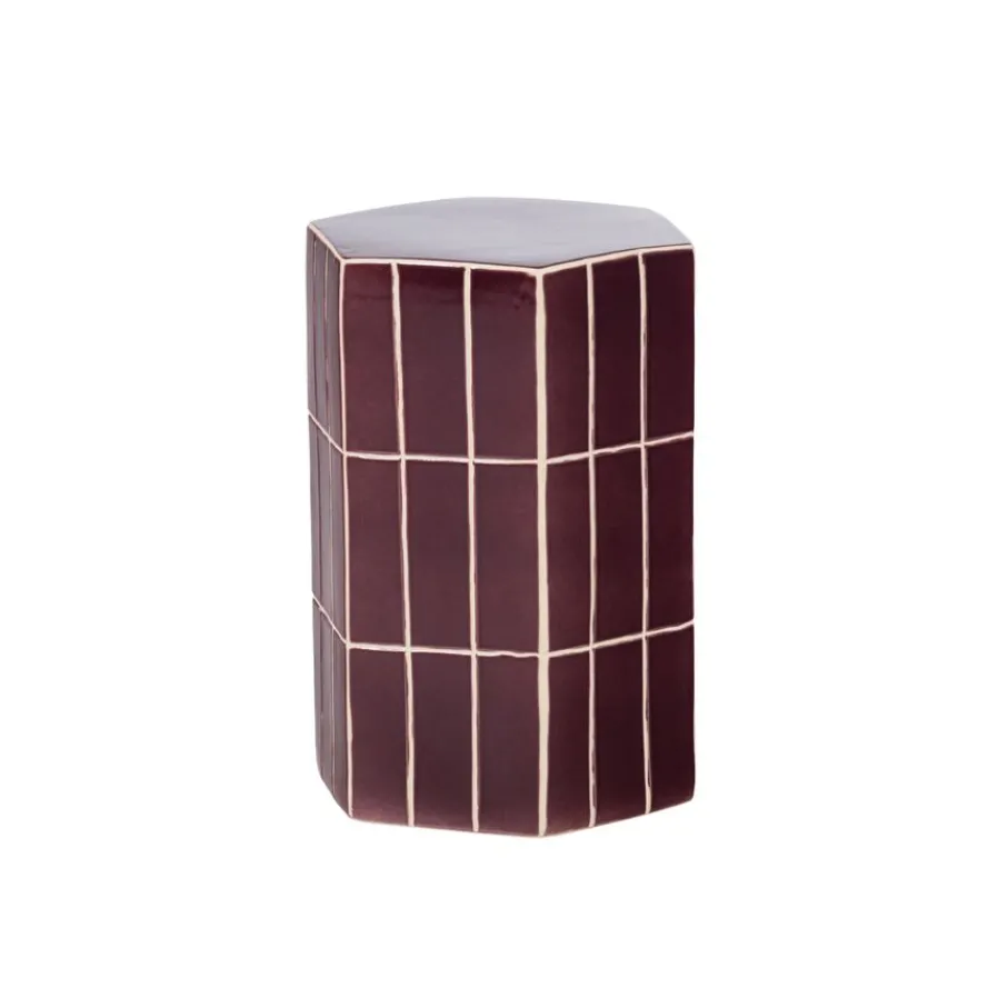 Bijzettafels<WOOOD Bijzettafel Plu Paars - 30x26 cm