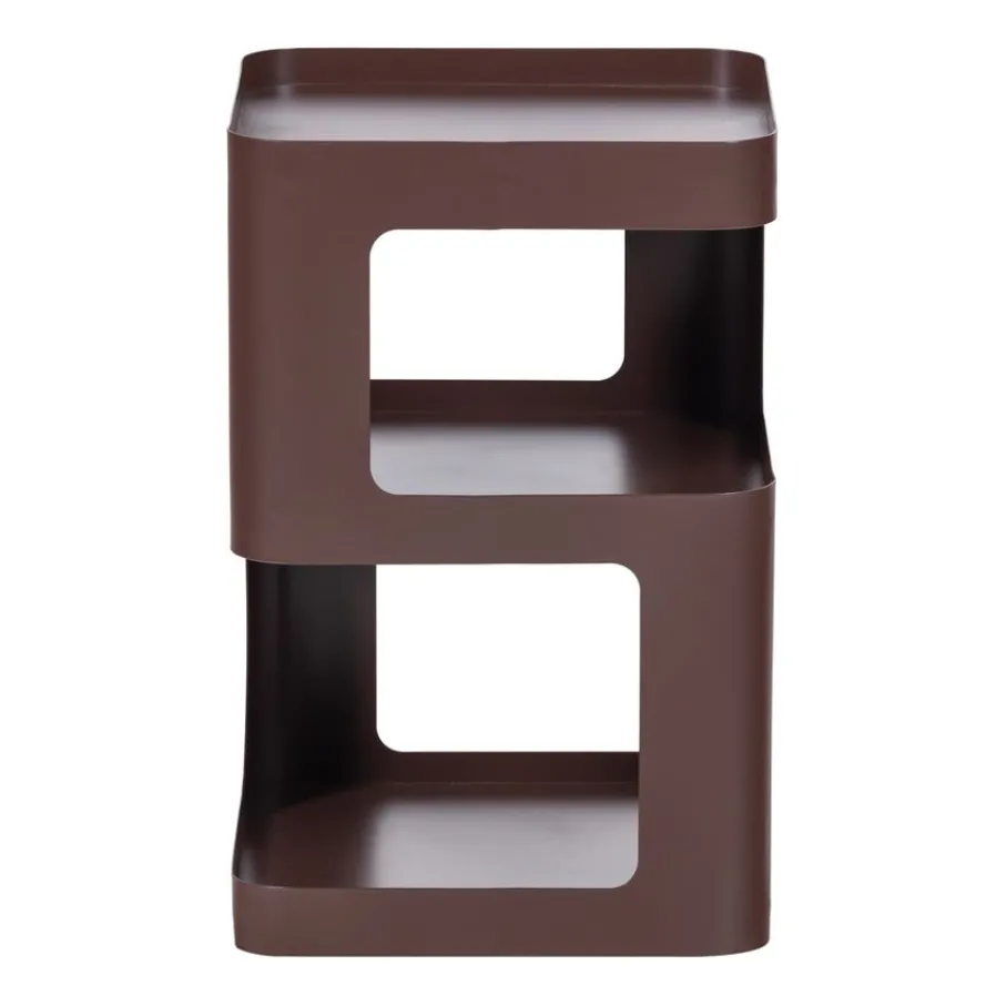 Bijzettafels|Nachtkastjes<WOOOD Bijzettafel Riv Paars / Bruin - 35x35 cm