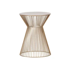 Bijzettafels<WOOOD Bijzettafel Suus Goud - Ø 35 cm