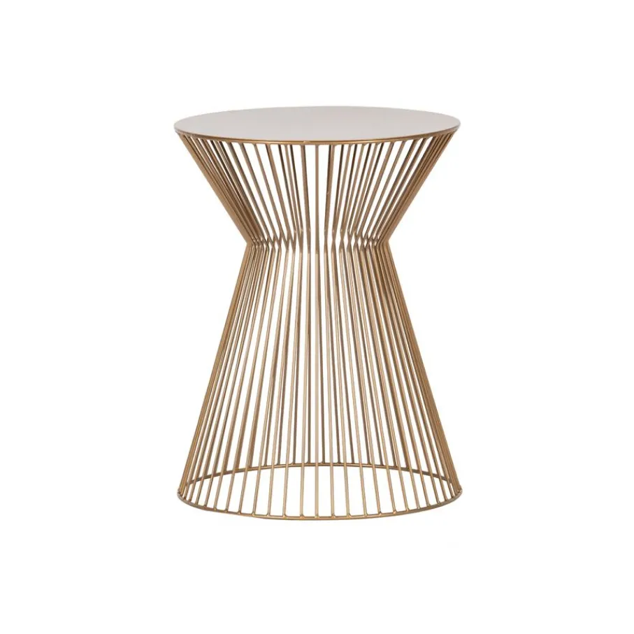 Bijzettafels<WOOOD Bijzettafel Suus Goud - Ø 35 cm
