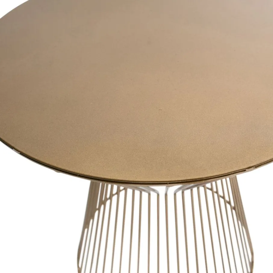 Bijzettafels<WOOOD Bijzettafel Suus Goud - Ø 35 cm