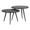 Bijzettafels<WOOOD Bijzettafel Suze Zwart - set 2 stuks