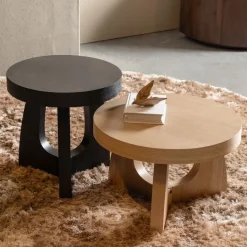 Bijzettafels<WOOOD Bijzettafel Tala Zwart - Ø 45 cm