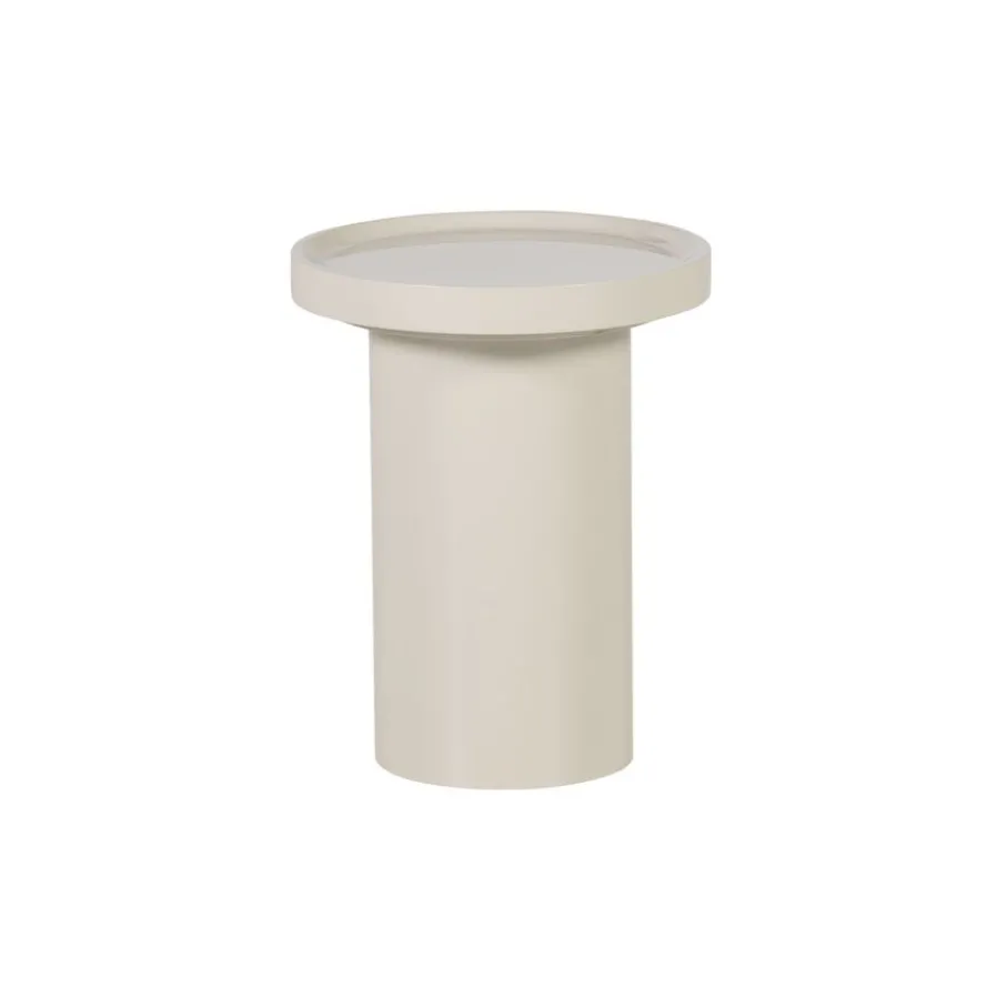 Bijzettafels<WOOOD Bijzettafel Veluna Zand - Ø 40 cm