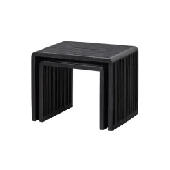 Bijzettafels<WOOOD Bijzettafel Willa Zwart - set 2 stuks