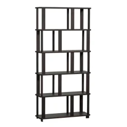 Boekenkasten<WOOOD Boekenkast Riss Donkerbruin - 90x186x30 cm