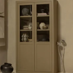 Buffetkasten|Vitrinekasten<WOOOD Buffetkast Gunnar Mud - 120x217x48 cm