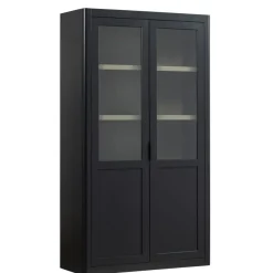 Buffetkasten|Vitrinekasten<WOOOD Buffetkast Gunnar Zwart - 120x217x48 cm