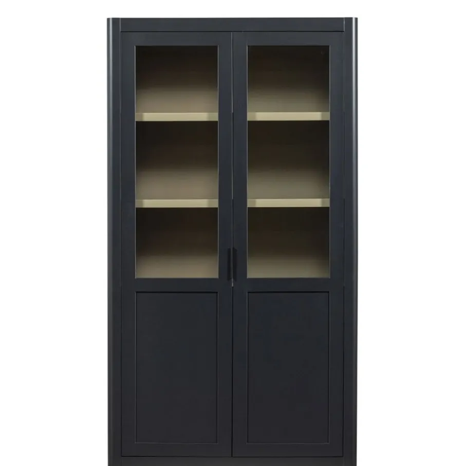 Buffetkasten|Vitrinekasten<WOOOD Buffetkast Gunnar Zwart - 120x217x48 cm