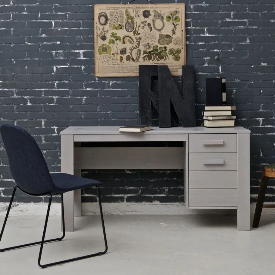 Bureaus<WOOOD Bureau Dennis Grijs - 141x74x59 cm