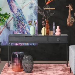 Bureaus|Sidetables<WOOOD Bureau Silas Zwart - 140x75x44 cm