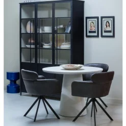 Eetkamerstoelen<WOOOD Draaibare Eetkamerstoel Fenne Grafiet