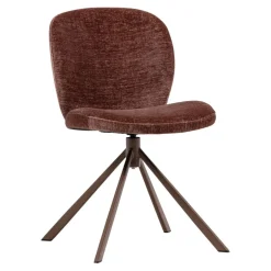 Eetkamerstoelen<WOOOD Draaibare Eetkamerstoel Femke Bruin