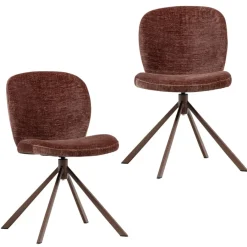 Eetkamerstoelen<WOOOD Draaibare Eetkamerstoel Femke Bruin