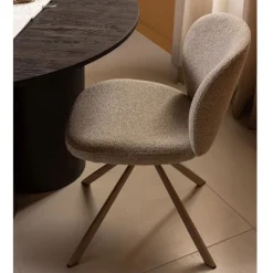Eetkamerstoelen<WOOOD Draaibare Eetkamerstoel Femke Beige
