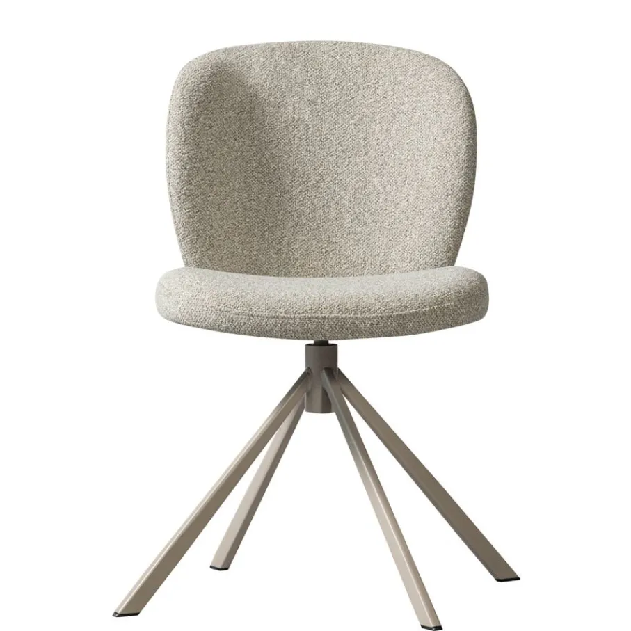 Eetkamerstoelen<WOOOD Draaibare Eetkamerstoel Femke Beige