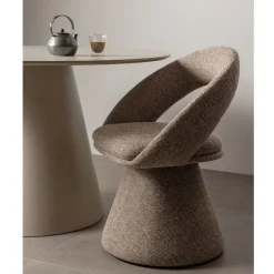 Eetkamerstoelen<WOOOD Draaibare Eetkamerstoel Winter Beige