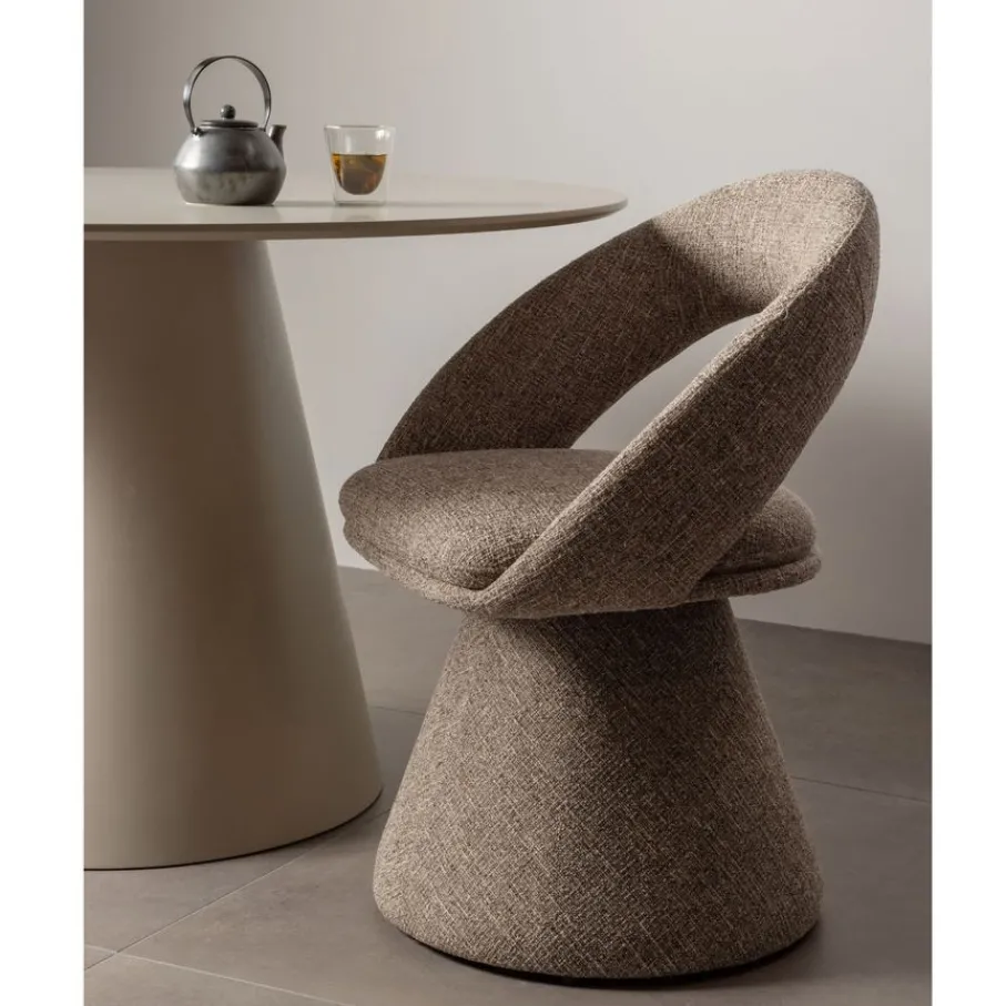 Eetkamerstoelen<WOOOD Draaibare Eetkamerstoel Winter Beige