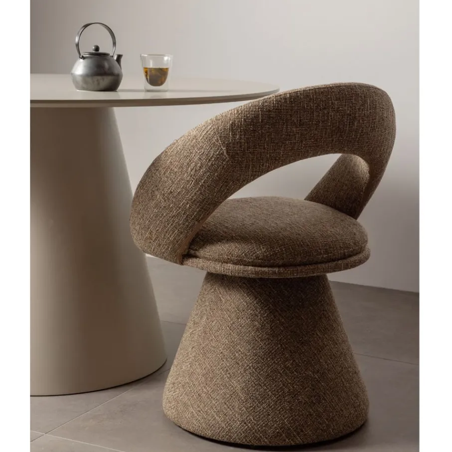Eetkamerstoelen<WOOOD Draaibare Eetkamerstoel Winter Zand