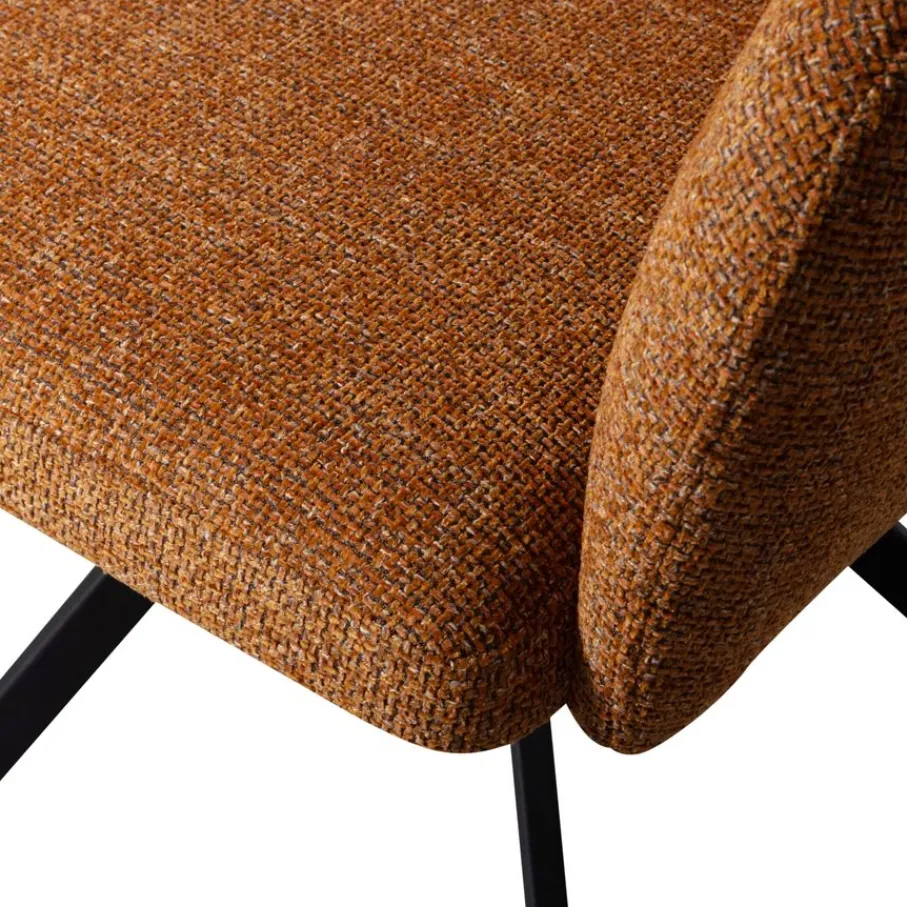Eetkamerstoelen<WOOOD Draaibare Eetkamerstoel Fenne Oranje